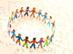 pupazzetti colorati che si tengono per mano e formano un cerchio