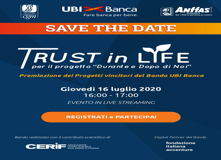 UBI Banca, Anffas e CGM annunciano i vincitori del Bando “Trust in Life”