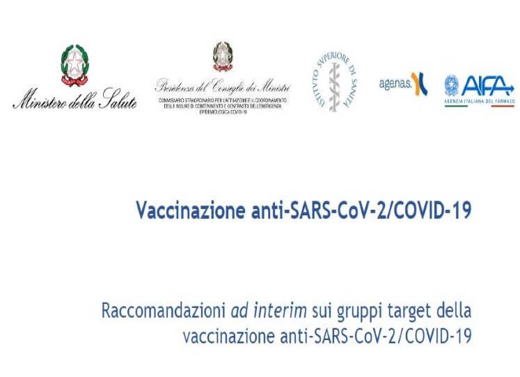 Piano vaccini anti Covid-19, aggiornamento delle categorie target prioritarie e delle fasi della campagna vaccinale
